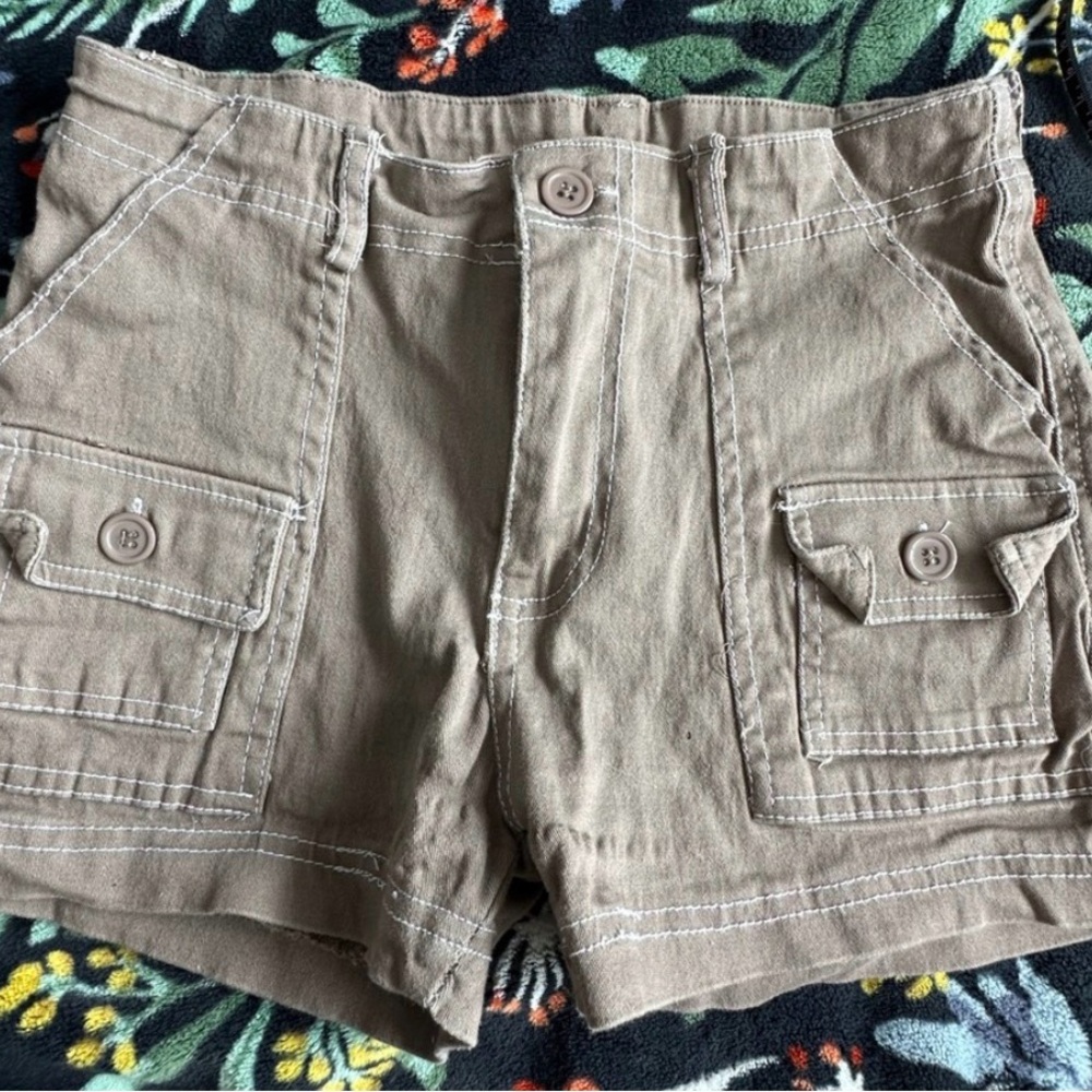 🤎 Harper & Ivy Khaki Cargo Shorts XS Utility Pocket Casual